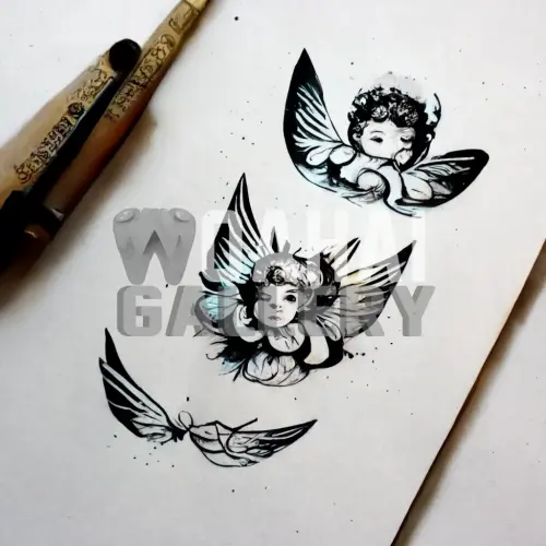 theitvhubcomeonin cherub angel tattoo flash sheet 8b9a7628-d2af-4f96-89ca-74070abc7129